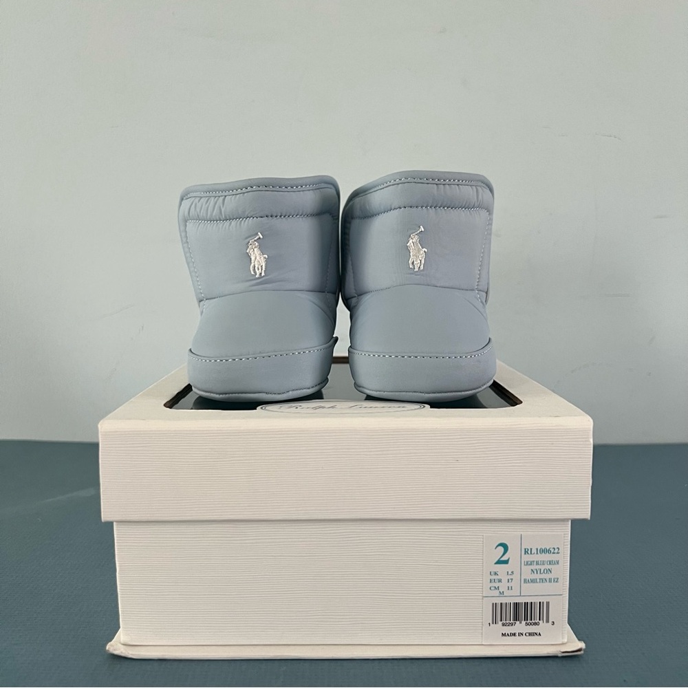 NWT Ralph Lauren Hamilten II EZ Light Blue Baby Pre-Walker Boots - Picture 2 of 10